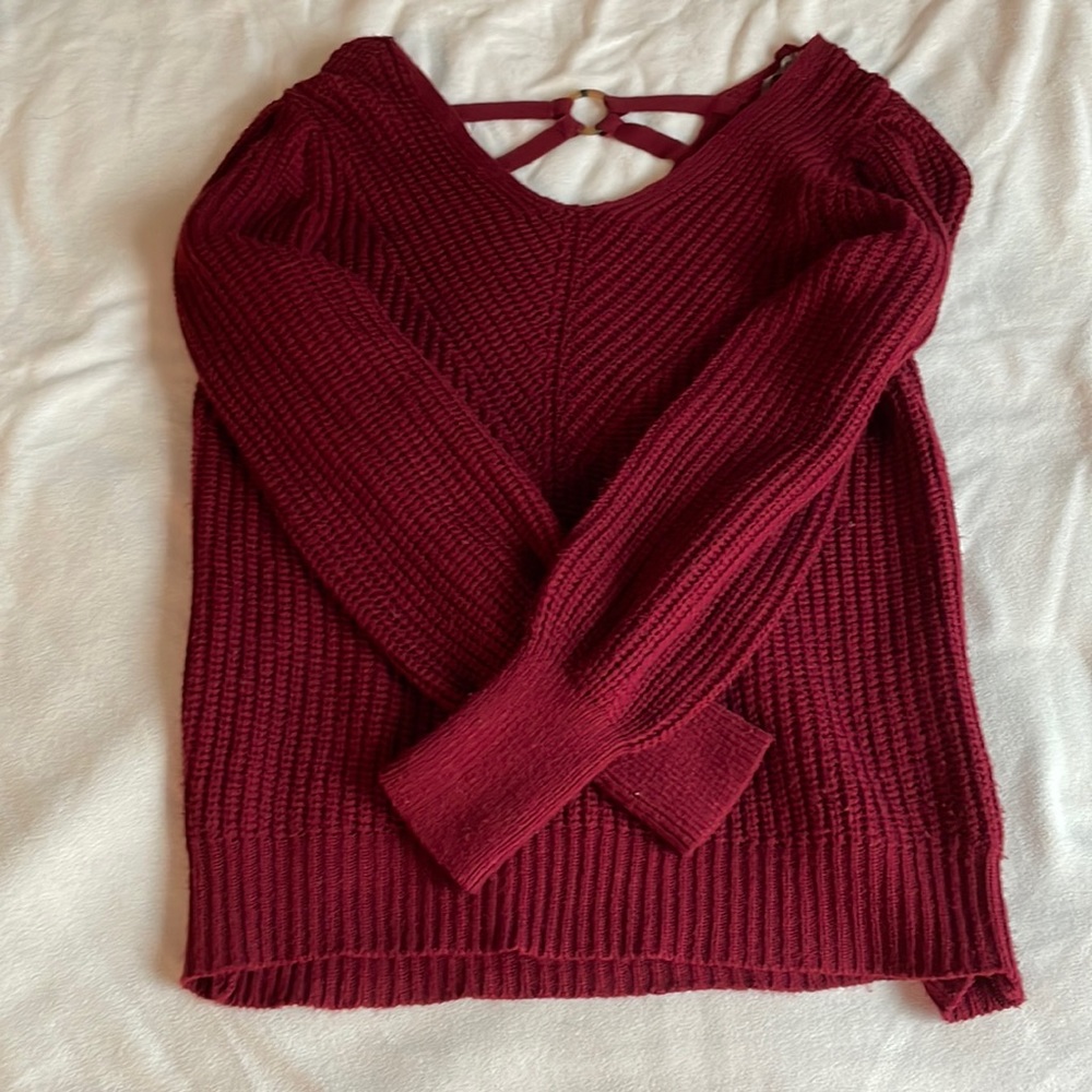 Red knit sweater